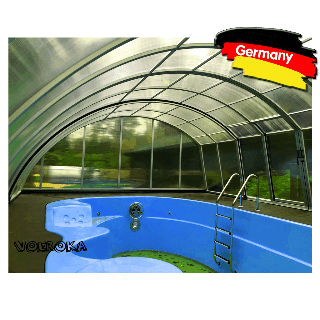 Павильон для бассейна раздвижной Excellent 10,5х5,75х2,55м цвет профиля Серебро